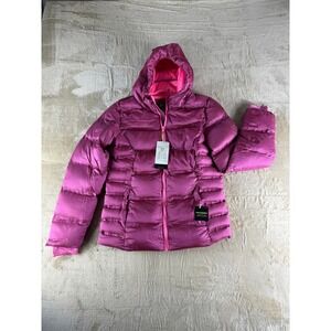 Champion Girls Puffer Jacket Magenta Pink Faux‎ Fur Lined Hooded XL 14-16 NEW
